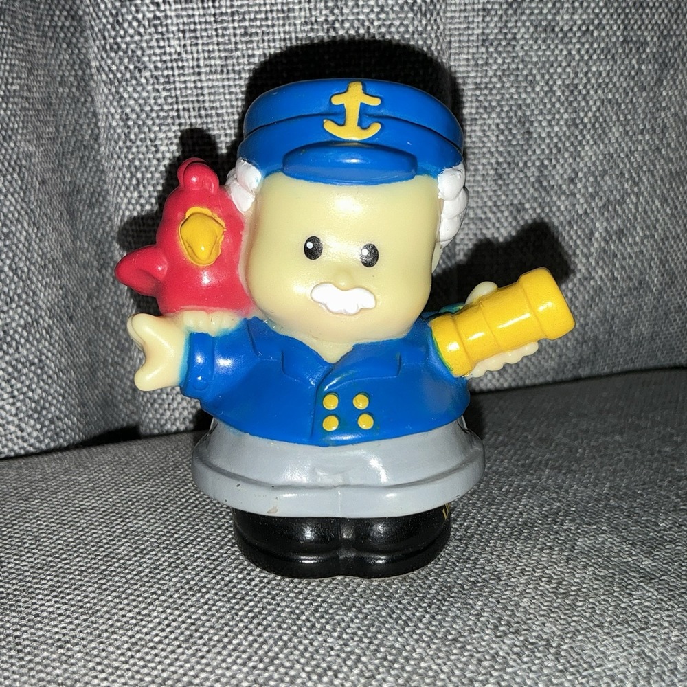 Vintage Little People Sea Captain Grandpa Sailor For Boat Ship Parrot Scope
